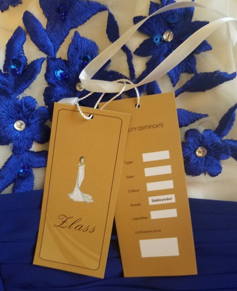 Royal Blue Chiffon Gown, NWT Size 12 - Picture 8 of 8